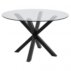 Masa dining neagra/transparenta din sticla 119 cm Heaven Quiet Object