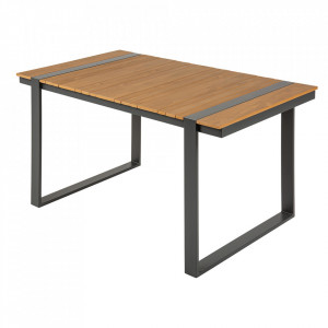 Masa dining pentru exterior maro din aluminiu si plastic 70x123 cm Tampa The Home Collection