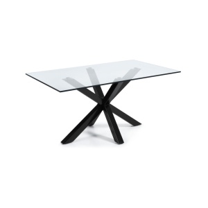 Masa dining transparenta din metal 100x180 cm Argo Kave Home