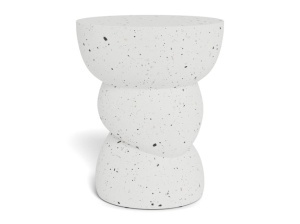 Masa laterala alba din ciment 35 cm Soria Quiet Object