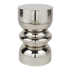 Masa laterala argintie din metal 30 cm Kinga Quiet Object