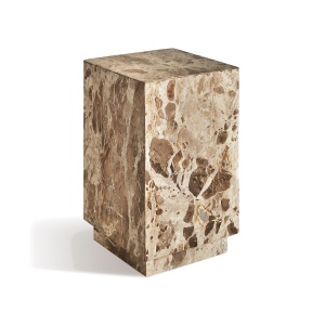 Masa laterala bej din marmura 30x30 cm Grov Vical Home