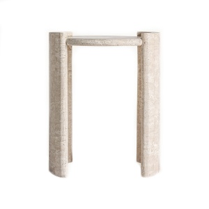 Masa laterala bej din piatra 45 cm Thiennes Vical Home