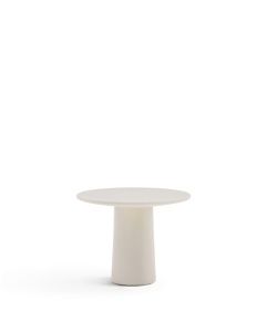 Masa laterala exterior alba din ciment 65 cm Albanella Kave Home