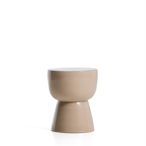 Masa laterala exterior ecru din ceramica 36 cm Mesquida Kave Home