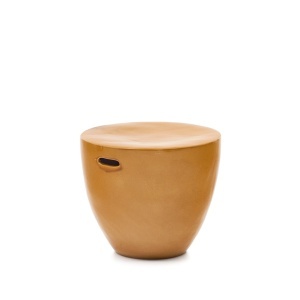 Masa laterala exterior galben mustar din ciment 46 cm Mesquida Kave Home