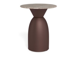 Masa laterala gri/maro bronz din marmura 40 cm Ferrol Quiet Object