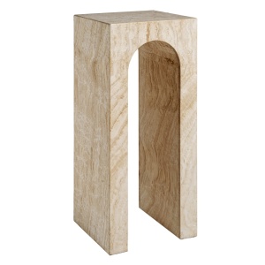 Masa laterala maro deschis din piatra 35x35 cm Thiennes Vical Home