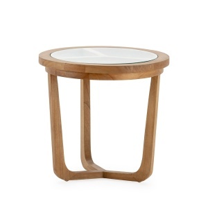 Masa laterala maro din lemn 50 cm Aspen Thai Natura