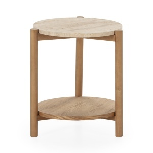 Masa laterala maro din piatra 44 cm Baxter Thai Natura