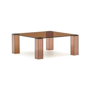 Masa laterala maro din sticla 85x85 cm Adularia Kave Home