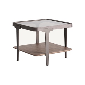 Masa laterala maro/neagra din metal 60x60 cm Gehofen Vical Home