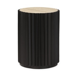 Masa laterala neagra din lemn 40 cm Alton Thai Natura