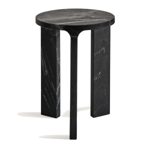 Masa laterala neagra din marmura 35 cm Dyrstad Vical Home