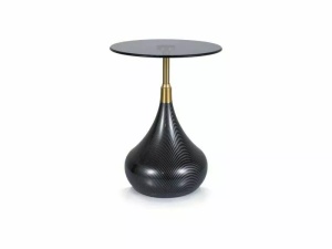 Masa laterala neagra din metal 40 cm Taurus The Home Collection