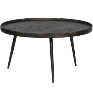 Masa laterala neagra din metal 76 cm Bounds Woood