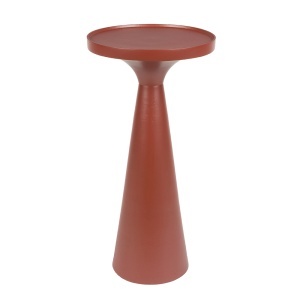 Masa laterala rosu marsala din metal 28 cm Floss Zuiver