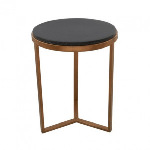 Masuta aurie/neagra din marmura si otel 38 cm Savoia Van Roon Living