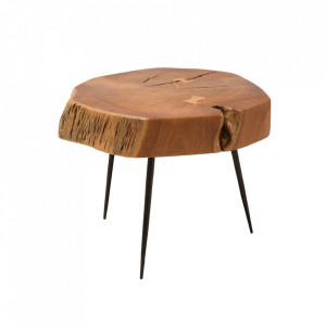 Masuta de cafea maro din lemn de salcam 60 cm Goa The Home Collection