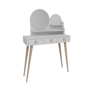 Masuta dressing si oglinda alba din lemn 35x74 cm Ruges The Home Collection
