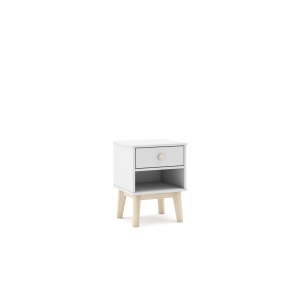 Noptiera alba din lemn Esteban The Home Collection