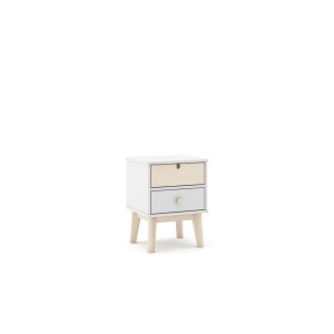 Noptiera alba din lemn Estefania The Home Collection