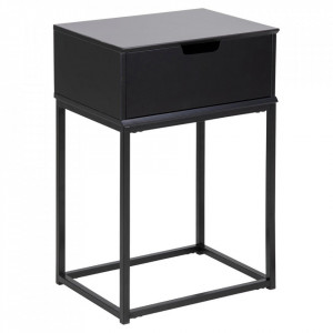 Noptiera neagra din metal Mitra Quiet Object