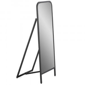 Oglinda de podea dreptunghiulara neagra din metal 45x122 cm Elwin Thai Natura