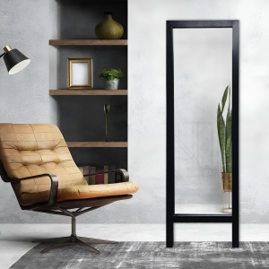 Oglinda dreptunghiulara neagra din lemn 45x145 cm Cheval The Home Collection