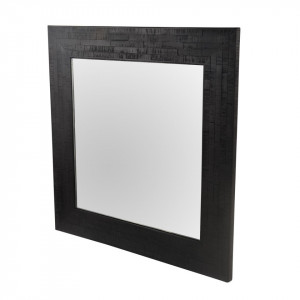 Oglinda patrata neagra din lemn 70x70 cm Moody Zago