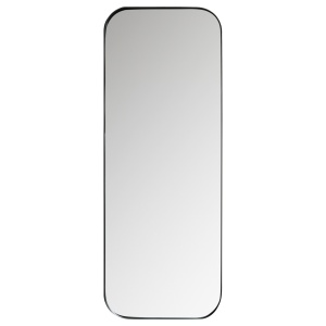 Oglinda pentru podea dreptunghiulara neagra din metal 40x110 cm Doutzen Woood