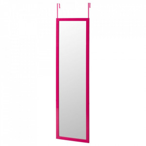 Oglinda pentru usa dreptunghiulara roz fucsia din polietilena 35x125 cm Onis The Home Collection