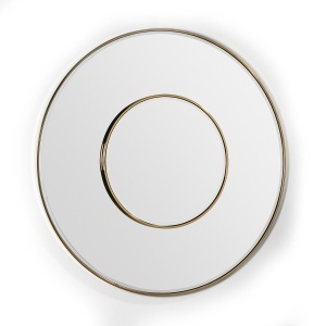 Oglinda rotunda din metal auriu 120 cm Jess Thai Natura