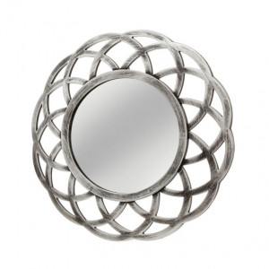 Oglinda rotunda gri argintiu din polipropilena 40 cm Circular The Home Collection