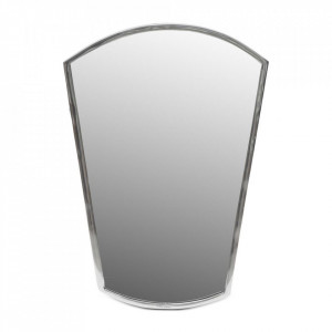 Oglinda trapezoidala argintie din aluminiu si sticla 56x82 cm Madeira Riviera Maison