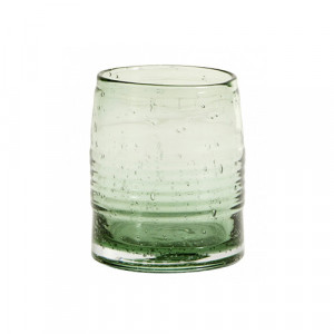 Pahar transparent/verde din sticla 8x10,5 cm Greenie Nordal