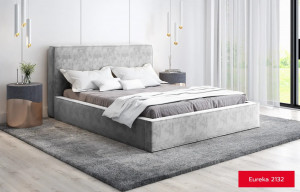 Pat argintiu din catifea 180x200 cm Totti FURPOL