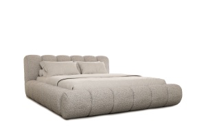 Pat argintiu din textil 140x200 cm Cloud FURPOL