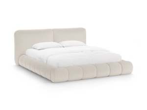 Pat bej deschis din textil 180x200 cm Solange Silencio Micadoni