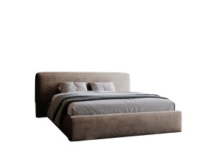 Pat maro deschis din textil 160x200 cm Mona FURPOL