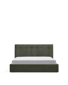 Pat verde muschi din textil 160x200 cm Darnela Chenille Kave Home