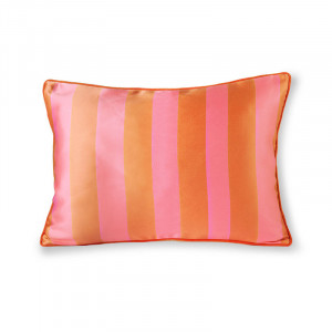 Perna decorativa dreptunghiulara portocalie/roz din poliester si bumbac 35x50 cm Stripe HK Living