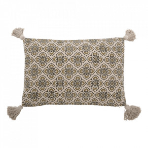 Perna decorativa dreptunghiulara verde din textil 40x60 cm Cila Bloomingville