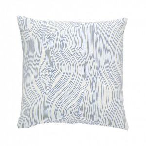 Perna decorativa patrata alba/albastra din bumbac 45x45 cm Ella Hubsch