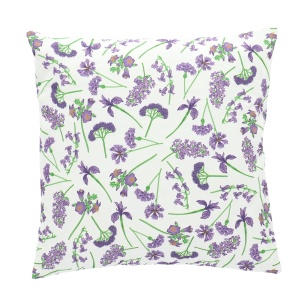 Perna pentru exterior patrata multicolora din fibre sintetice 49x49 cm Flowers Purple Esschert Design