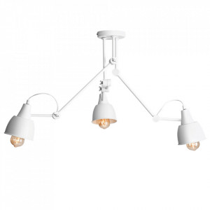 Plafoniera alba din metal cu 3 becuri Aida Graphite Quiet Object