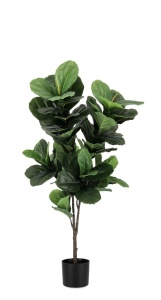 Planta artificiala cu ghiveci verde din fibre sintetice 120 cm Ficus Bizzotto