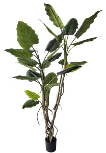 Planta artificiala cu ghiveci verde din fibre sintetice 200 cm Alocasia Bizzotto