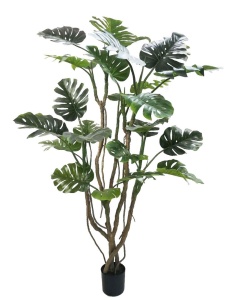 Planta artificiala cu ghiveci verde din plastic 210 cm Monstera Bizzotto