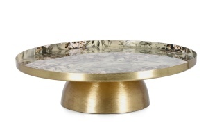 Platou cu picior multicolor din metal 31 cm Visalia Bizzotto